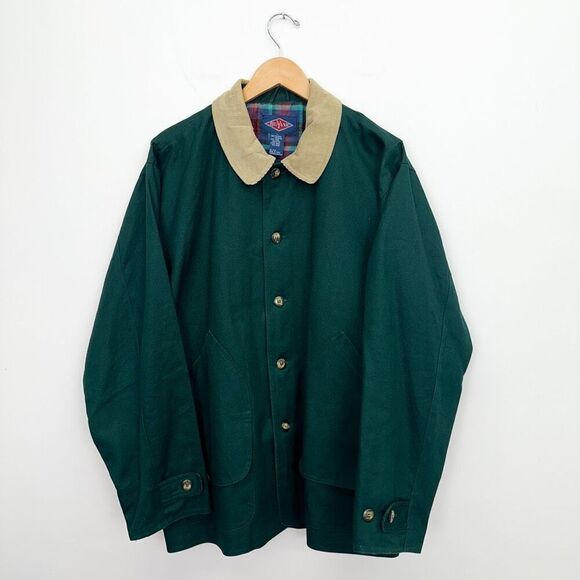 Big Yank Unisex Vintage Emerald Green Corduroy Collar Cuffs Barn Chore Jacket - Picture 3 of 13